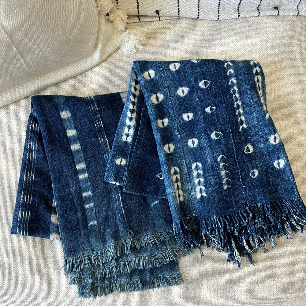 Room&Board African Mudcloth Gouro blankets& Pillow